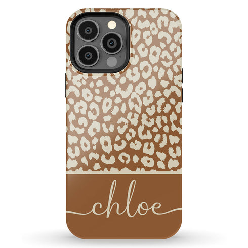 Boho Leopard Custom Name iPhone Case